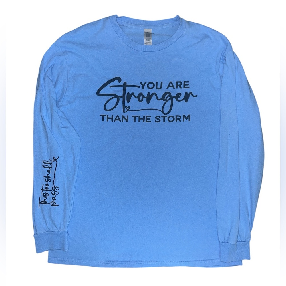 Custom Made Words Of Affirmation Blue Long Sleeve Tee
